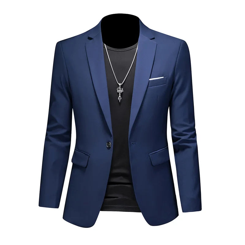 Blazer Masculino Montelezzi ML193, com corte ajustado e detalhes sofisticados, ideal para ocasiões formais e sociais.