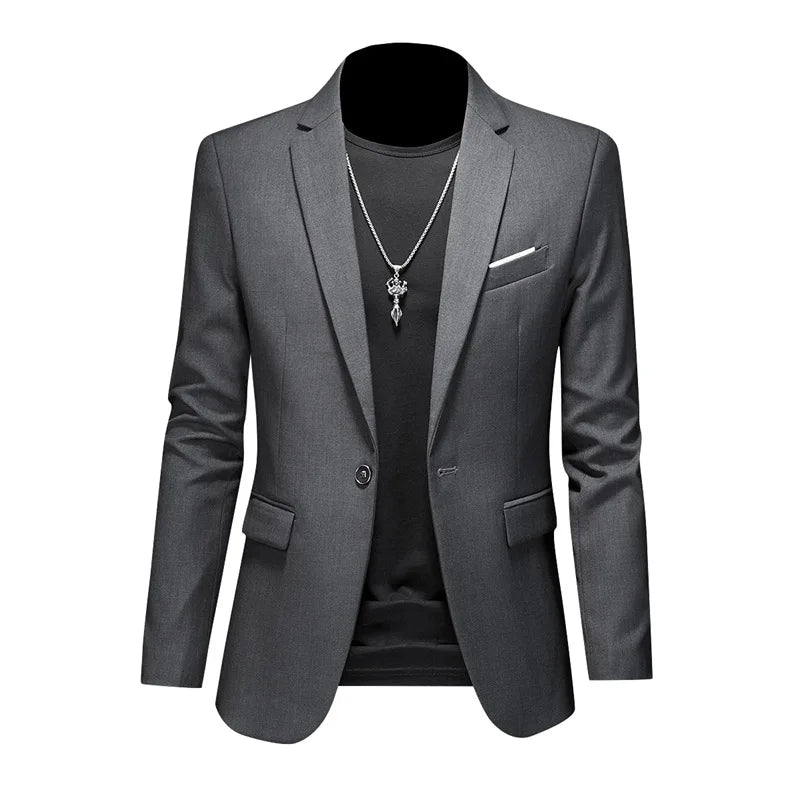 Blazer Masculino Montelezzi ML193, com corte ajustado e detalhes sofisticados, ideal para ocasiões formais e sociais.