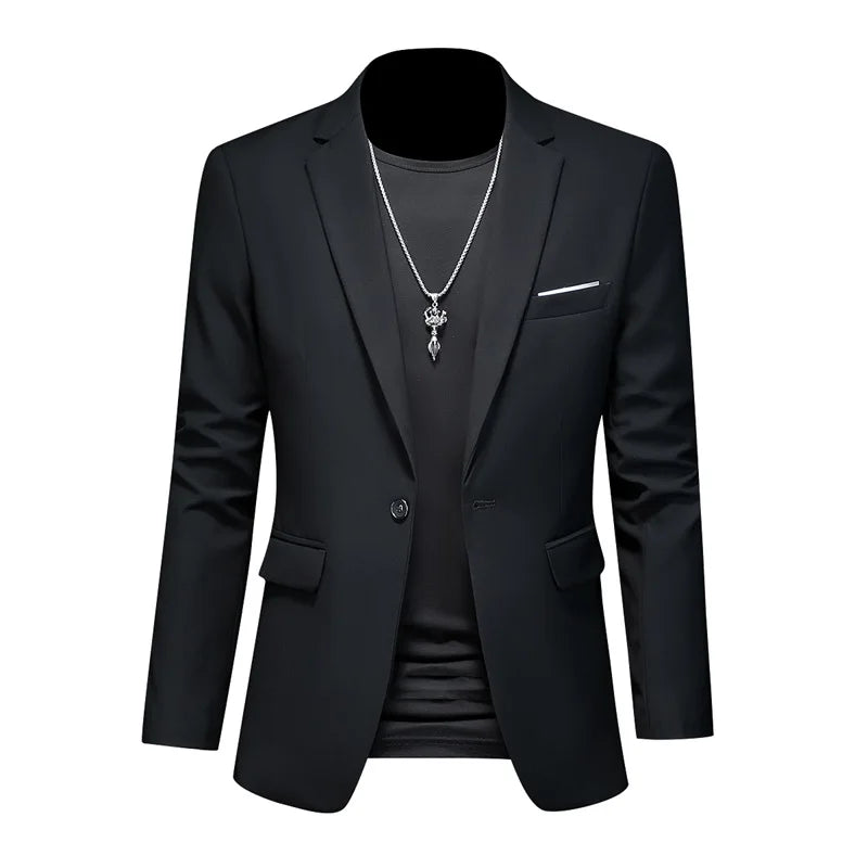 Blazer Masculino Montelezzi ML193, com corte ajustado e detalhes sofisticados, ideal para ocasiões formais e sociais.