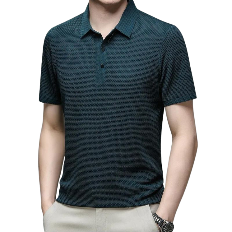 Camisa Polo Masculina Premium Montelezzi ML024, confeccionada em tecido leve e respirável, com modelagem sofisticada e lapela estruturada para um visual refinado.