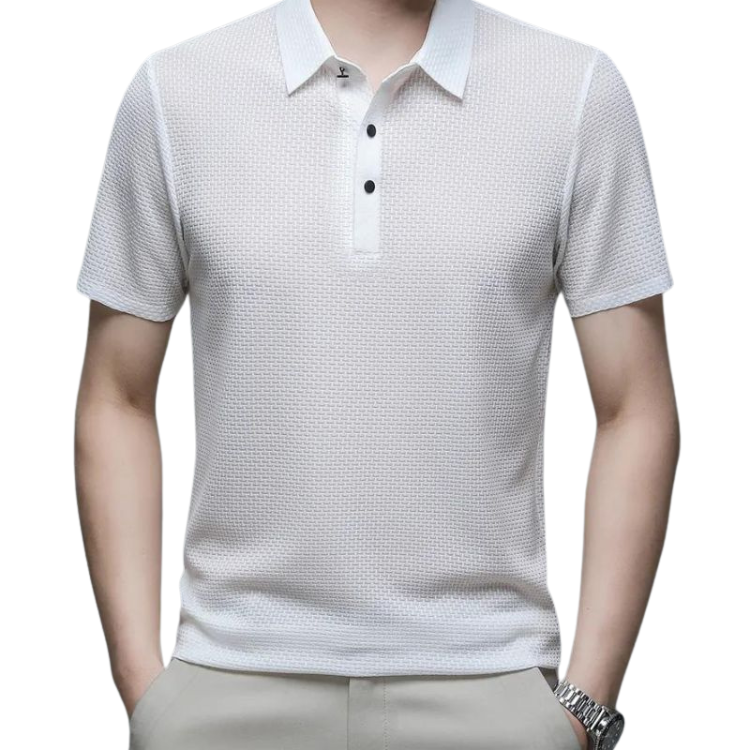 Camisa Polo Masculina Premium Montelezzi ML024, confeccionada em tecido leve e respirável, com modelagem sofisticada e lapela estruturada para um visual refinado.