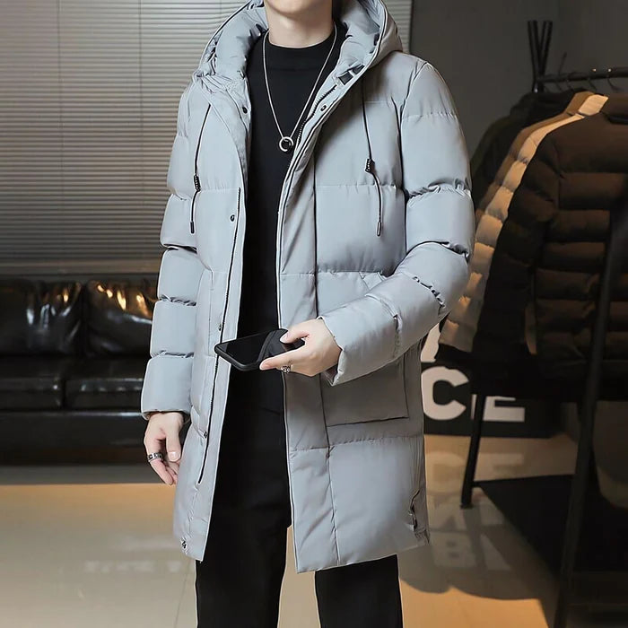 Sobretudo Masculino Puffer em Lã Montelezzi ML215, com enchimento puffer, lã premium e design contemporâneo, perfeito para o frio e ocasiões urbanas.