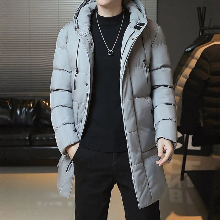 Sobretudo Masculino Puffer em Lã Montelezzi ML215, com enchimento puffer, lã premium e design contemporâneo, perfeito para o frio e ocasiões urbanas.