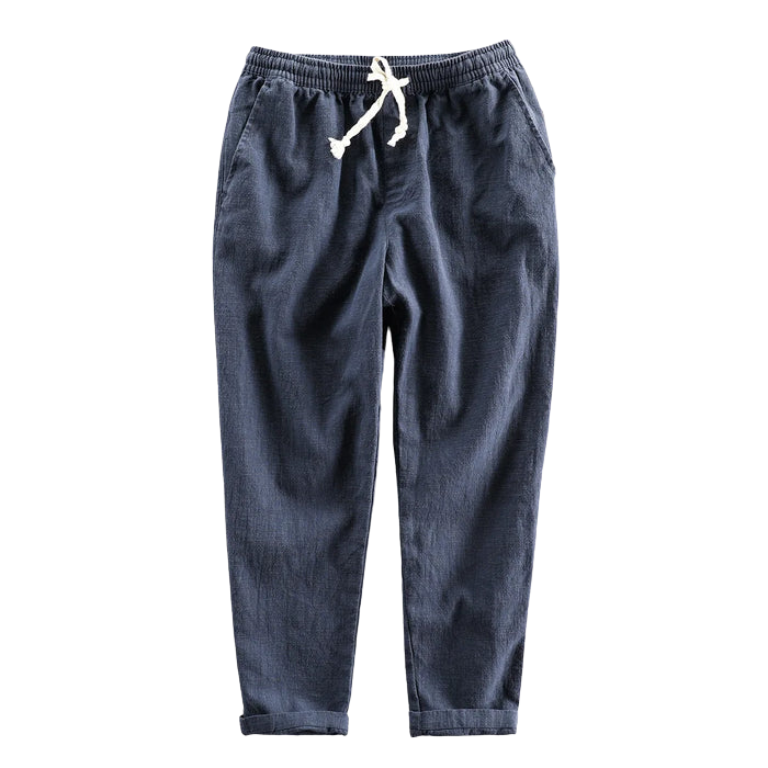 Calça de Linho Masculina Montelezzi ML007, confeccionada em linho premium, modelagem sofisticada e acabamento refinado para um visual elegante.