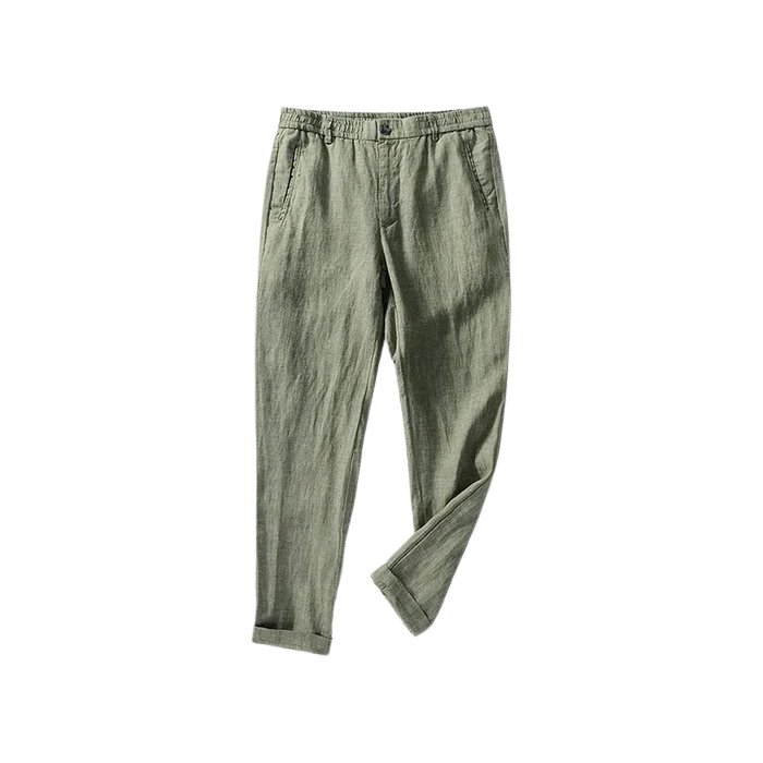 Calça de Linho Masculina Montelezzi ML010, confeccionada em linho nobre, modelagem refinada e acabamento premium para um visual sofisticado e versátil.