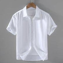 Camisa de Linho Masculina Montelezzi ML004, confeccionada em linho nobre, com modelagem refinada e acabamento sofisticado, ideal para ocasiões elegantes.