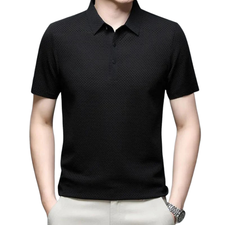 Camisa Polo Masculina Premium Montelezzi ML024, confeccionada em tecido leve e respirável, com modelagem sofisticada e lapela estruturada para um visual refinado.