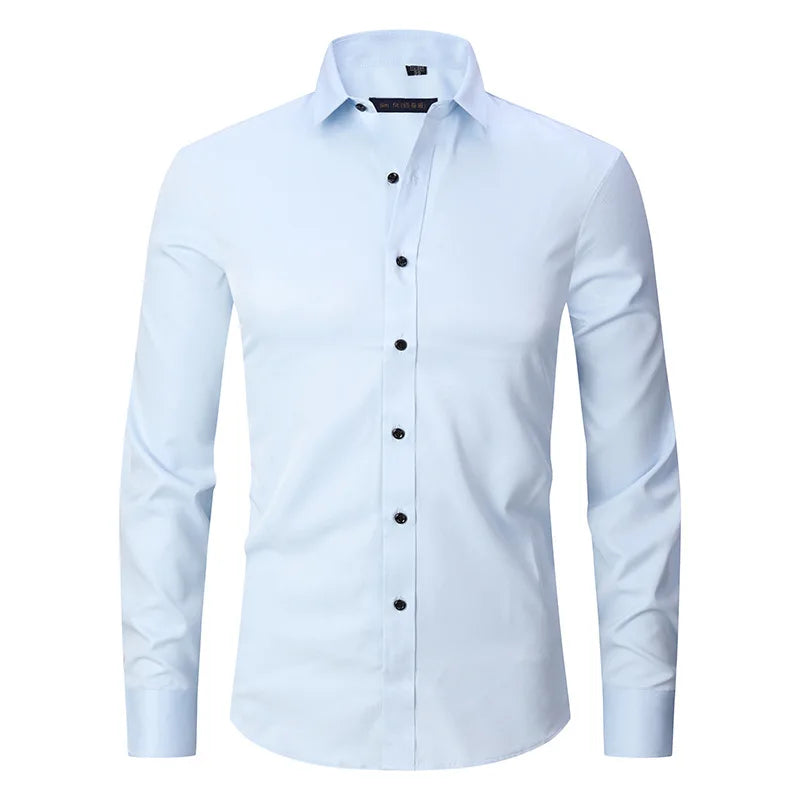 Camisa Social de Algodão Masculina Montelezzi ML142, modelagem slim fit, tecido respirável e detalhes refinados para um visual sofisticado.