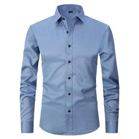 Camisa Social de Algodão Masculina Montelezzi ML142, modelagem slim fit, tecido respirável e detalhes refinados para um visual sofisticado.