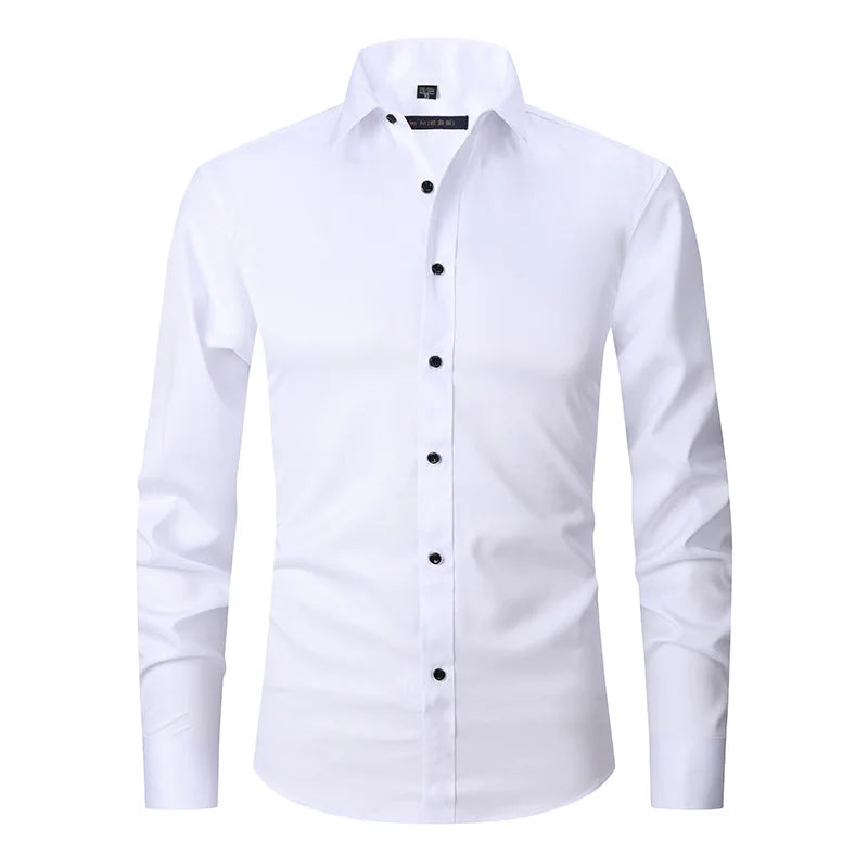 Camisa Social de Algodão Masculina Montelezzi ML142, modelagem slim fit, tecido respirável e detalhes refinados para um visual sofisticado.