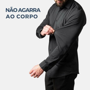 Camisa Social de Algodão Masculina Montelezzi ML142, modelagem slim fit, tecido respirável e detalhes refinados para um visual sofisticado.