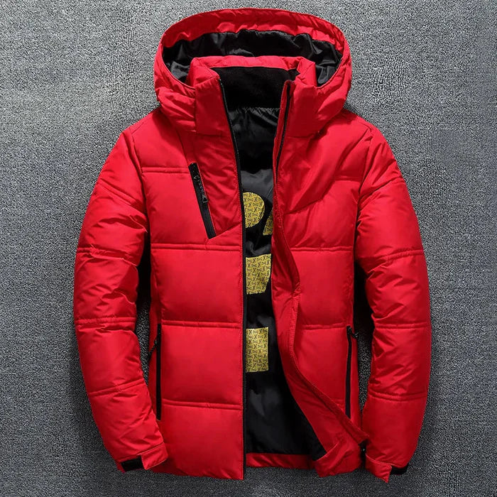 Jaqueta Masculina Puffer Montelezzi ML161, confeccionada em poliéster com forro acolchoado e fechamento em zíper, proporcionando conforto e proteção térmica.