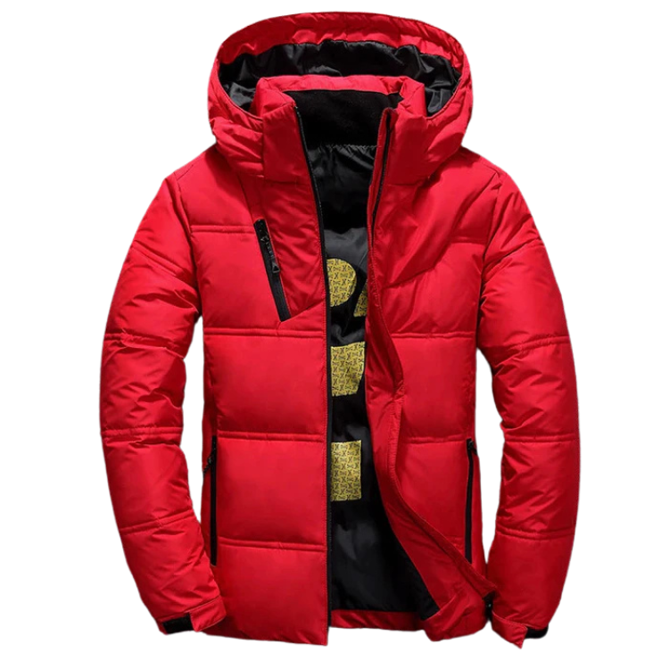 Jaqueta Masculina Puffer Montelezzi ML161, confeccionada em poliéster com forro acolchoado e fechamento em zíper, proporcionando conforto e proteção térmica.