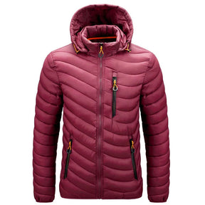 Jaqueta Puffer Masculina Montelezzi ML090, confeccionada em poliamida com plumas, gola alta e fechamento em zíper para máxima proteção térmica.