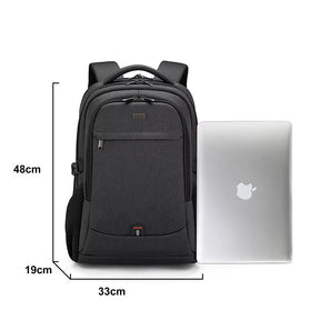 Mochila Executiva Montelezzi ML084 com espaço para notebook 17", material impermeável, alças acolchoadas e porta USB integrada.