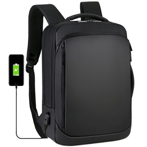 Mochila Executiva Montelezzi ML086 com espaço para notebook 15", material impermeável, alças acolchoadas e porta USB integrada.