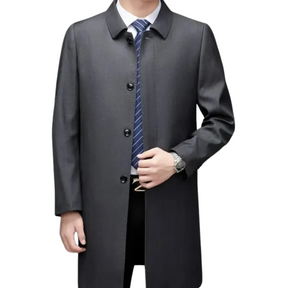 Sobretudo Masculino Montelezzi ML229, com fechamento em botões e forro impermeável, perfeito para o inverno e ocasiões empresariais.