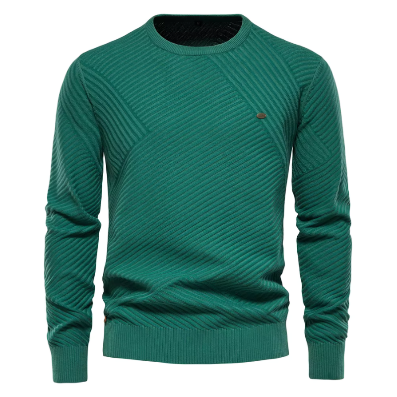 Suéter Masculino Montelezzi ML175, com gola redonda e modelagem slim fit, perfeito para eventos casuais e formais.