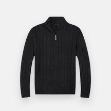 Suéter Masculino em Tricot Montelezzi ML018, com meio zíper, modelagem ajustada e tecido premium respirável, perfeito para um visual clássico e elegante.