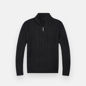 Suéter Masculino em Tricot Montelezzi ML018, com meio zíper, modelagem ajustada e tecido premium respirável, perfeito para um visual clássico e elegante.