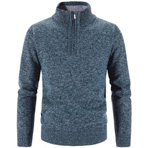 Suéter Masculino Montelezzi ML181, com gola bordada e meio zíper, perfeito para eventos casuais ou semi-formais.